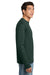 Hanes 5586 Mens ComfortSoft Long Sleeve Crewneck T-Shirt Deep Forest Green Model Side