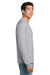 Hanes 5586 Mens ComfortSoft Long Sleeve Crewneck T-Shirt Light Steel Grey Model Side