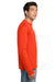 Hanes 5586 Mens ComfortSoft Long Sleeve Crewneck T-Shirt Orange Model Side