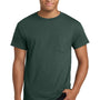 Hanes Mens ComfortSoft Short Sleeve Crewneck T-Shirt w/ Pocket - Deep Forest Green