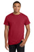 Hanes 5590/H5590 Mens ComfortSoft Short Sleeve Crewneck T-Shirt w/ Pocket Deep Red Model Front