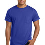 Hanes Mens ComfortSoft Short Sleeve Crewneck T-Shirt w/ Pocket - Deep Royal Blue