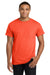 Hanes 5590/H5590 Mens ComfortSoft Short Sleeve Crewneck T-Shirt w/ Pocket Orange Model Front