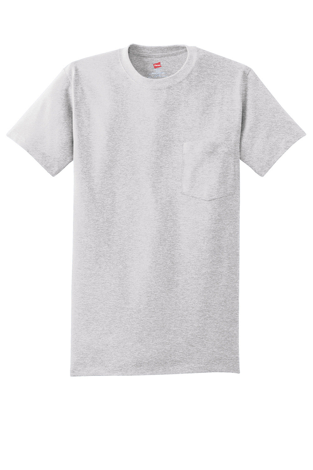 Hanes 5590/H5590 Mens ComfortSoft Short Sleeve Crewneck T-Shirt w/ Pocket Ash Grey Flat Front