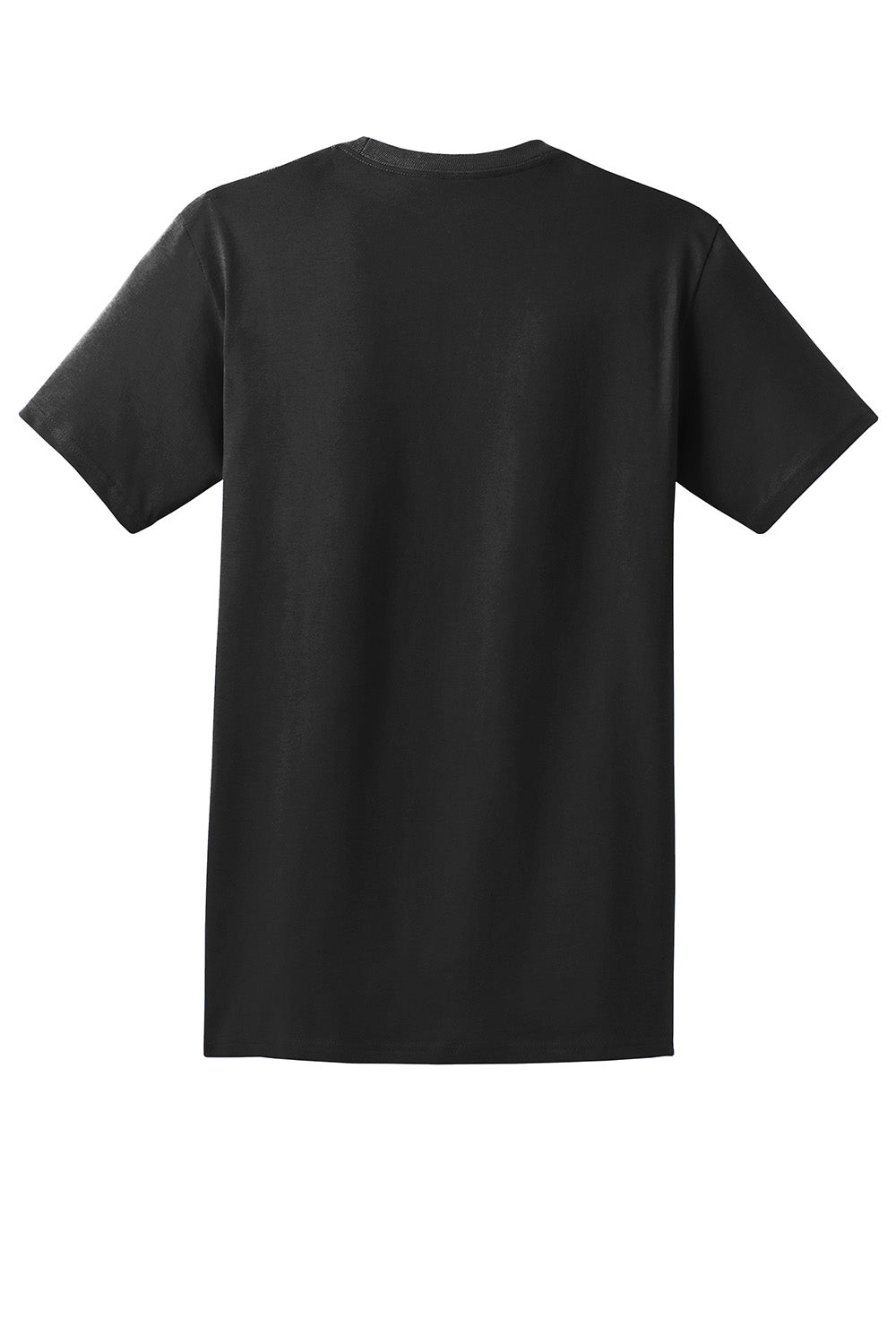 Hanes 5590/H5590 Mens ComfortSoft Short Sleeve Crewneck T-Shirt w/ Pocket Black Flat Back