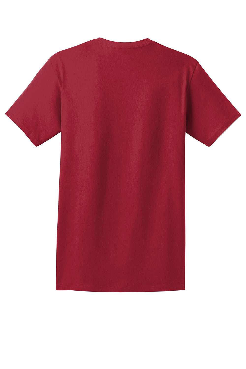 Hanes 5590/H5590 Mens ComfortSoft Short Sleeve Crewneck T-Shirt w/ Pocket Deep Red Flat Back