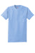 Hanes 5590/H5590 Mens ComfortSoft Short Sleeve Crewneck T-Shirt w/ Pocket Light Blue Flat Front