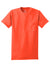 Hanes 5590/H5590 Mens ComfortSoft Short Sleeve Crewneck T-Shirt w/ Pocket Orange Flat Front