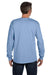 Hanes 5596 Mens ComfortSoft Long Sleeve Crewneck T-Shirt w/ Pocket Light Blue Model Back