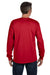 Hanes 5596 Mens ComfortSoft Long Sleeve Crewneck T-Shirt w/ Pocket Deep Red Model Back