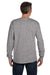 Hanes 5596 Mens ComfortSoft Long Sleeve Crewneck T-Shirt w/ Pocket Light Steel Grey Model Back