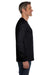 Hanes 5596 Mens ComfortSoft Long Sleeve Crewneck T-Shirt w/ Pocket Black Model Side