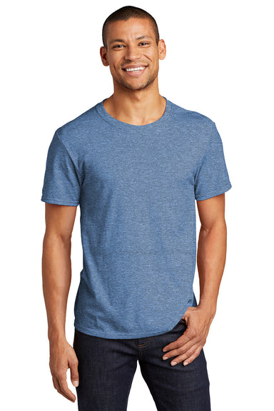 Jerzees 560MR/560M Mens Premium Blend Moisture Wicking Short Sleeve Crewneck T-Shirt Heather Carolina Blue Model Front