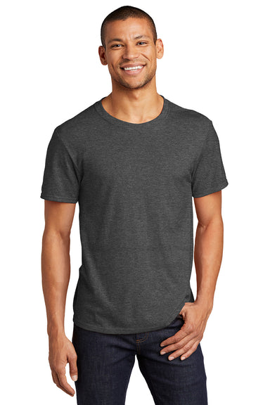 Jerzees 560MR/560M Mens Premium Blend Moisture Wicking Short Sleeve Crewneck T-Shirt Heather Charcoal Grey Model Front