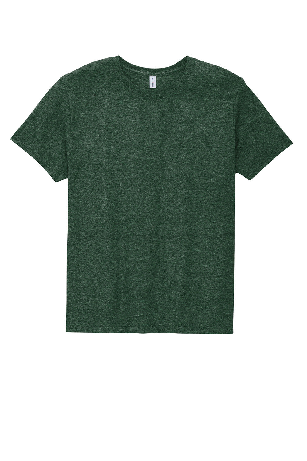 Jerzees 560MR/560M Mens Premium Blend Moisture Wicking Short Sleeve Crewneck T-Shirt Heather Forest Green Flat Front