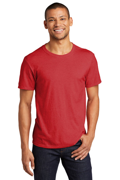 Jerzees 560MR/560M Mens Premium Blend Moisture Wicking Short Sleeve Crewneck T-Shirt True Red Model Front