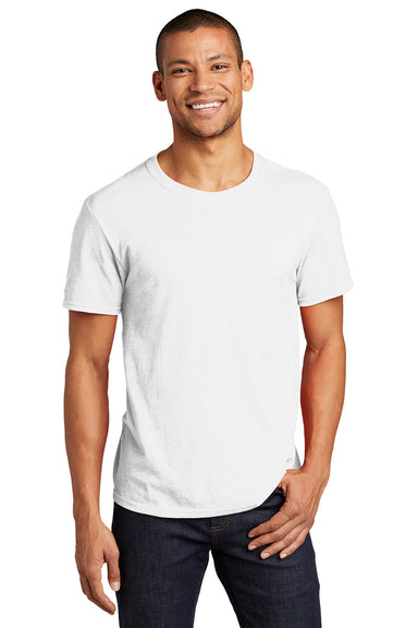 Jerzees 560MR/560M Mens Premium Blend Moisture Wicking Short Sleeve Crewneck T-Shirt White Model Front