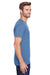 Jerzees 560MR/560M Mens Premium Blend Moisture Wicking Short Sleeve Crewneck T-Shirt Heather Denim Blue Model Side