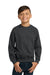 Jerzees 562B/562BR Youth NuBlend Fleece Crewneck Sweatshirt Heather Black Model Front