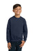 Jerzees 562B/562BR Youth NuBlend Fleece Crewneck Sweatshirt Navy Blue Model Front