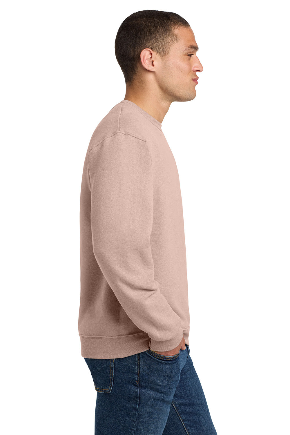 Jerzees 562M/562/562MR Mens NuBlend Fleece Crewneck Sweatshirt Blush Pink Model Side