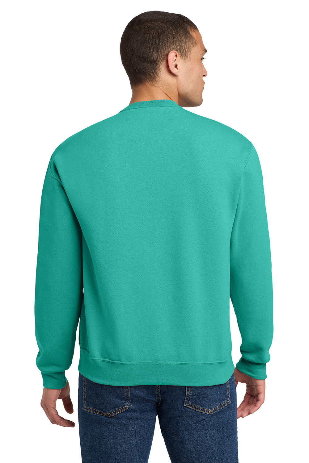 Jerzees 562M/562/562MR Mens NuBlend Fleece Crewneck Sweatshirt Cool Mint Model Back