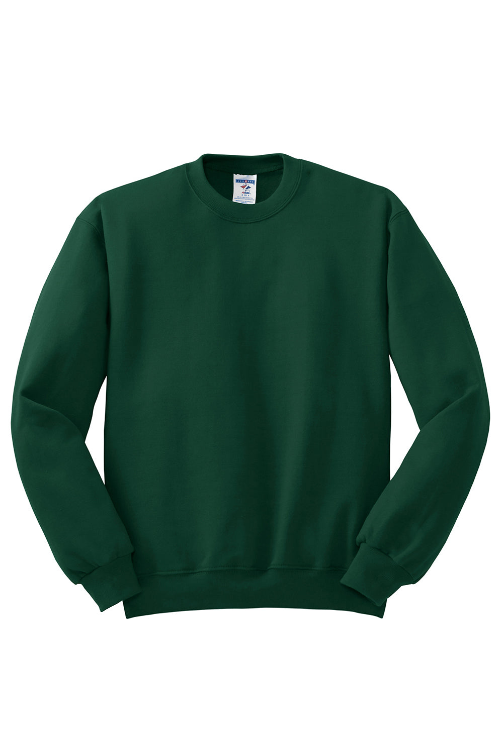 Jerzees 562M/562/562MR Mens NuBlend Fleece Crewneck Sweatshirt Forest Green Flat Front