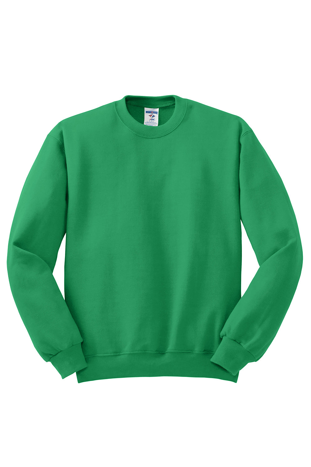 Jerzees 562M/562/562MR Mens NuBlend Fleece Crewneck Sweatshirt Kelly Green Flat Front