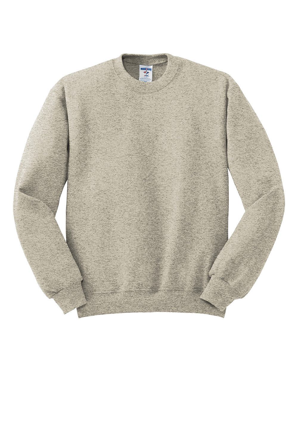 Jerzees 562M/562/562MR Mens NuBlend Fleece Crewneck Sweatshirt Heather Oatmeal Flat Front