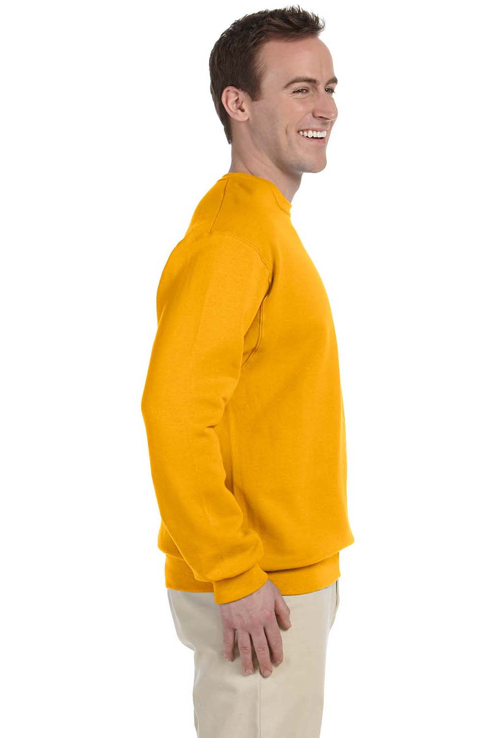 Jerzees 562M/562/562MR Mens NuBlend Fleece Crewneck Sweatshirt Gold Model Side