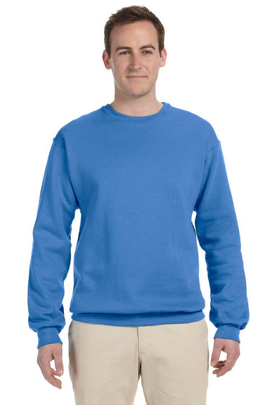 Jerzees 562M/562/562MR Mens NuBlend Fleece Crewneck Sweatshirt Columbia Blue Model Front