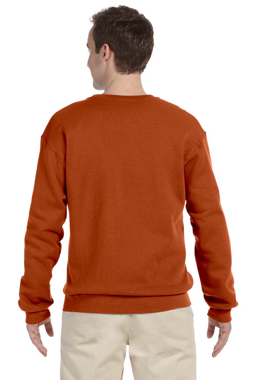 Jerzees 562M/562/562MR Mens NuBlend Fleece Crewneck Sweatshirt Texas Orange Model Back