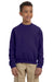 Jerzees 562B/562BR Youth NuBlend Fleece Crewneck Sweatshirt Deep Purple Model Front