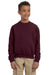 Jerzees 562B/562BR Youth NuBlend Fleece Crewneck Sweatshirt Maroon Model Front