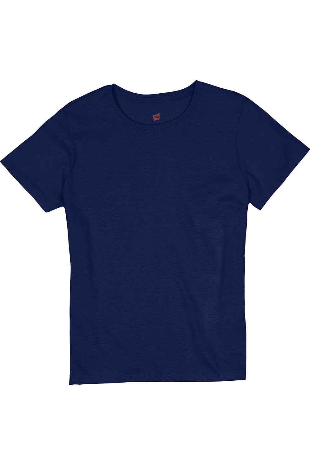 Hanes 5680 Womens ComfortSoft Short Sleeve Crewneck T-Shirt Navy Blue Flat Front