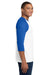 Gildan 5700/G570 Mens 3/4 Sleeve Crewneck T-Shirt White/Royal Blue Model Side