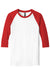 Gildan 5700/G570 Mens 3/4 Sleeve Crewneck T-Shirt White/Red Flat Front