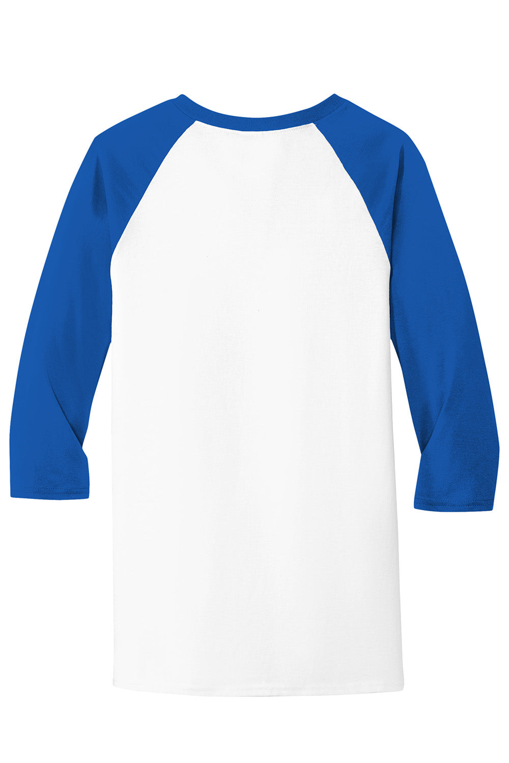 Gildan 5700/G570 Mens 3/4 Sleeve Crewneck T-Shirt White/Royal Blue Flat Back