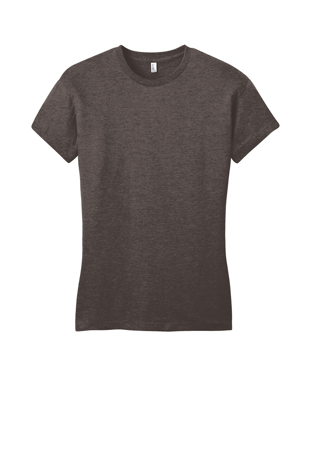 District DT6001 Womens Very Important Short Sleeve Crewneck T-Shirt Heather Brown Flat Front