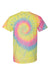 Dyenomite 200MS Mens Spiral Tie Dyed Short Sleeve Crewneck T-Shirt Dayglo Flat Back