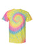 Dyenomite 200MS Mens Spiral Tie Dyed Short Sleeve Crewneck T-Shirt Dayglo Flat Front