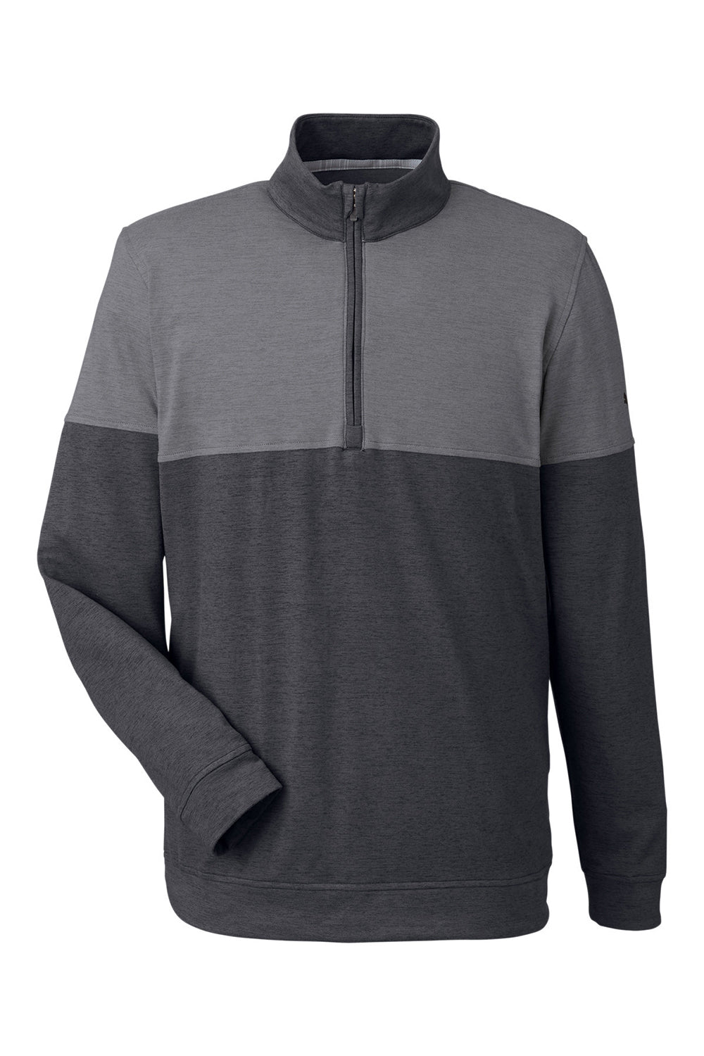 Puma 595803 Mens Cloudspun Moisture Wicking Warm Up 1/4 Zip Sweatshirt Black/Quiet Shade Grey Flat Front