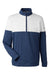 Puma 595803 Mens Cloudspun Moisture Wicking Warm Up 1/4 Zip Sweatshirt Peacoat Blue/White Flat Front