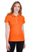 Puma 596921 Womens Fusion Performance Moisture Wicking Short Sleeve Polo Shirt Vibrant Orange Model Front