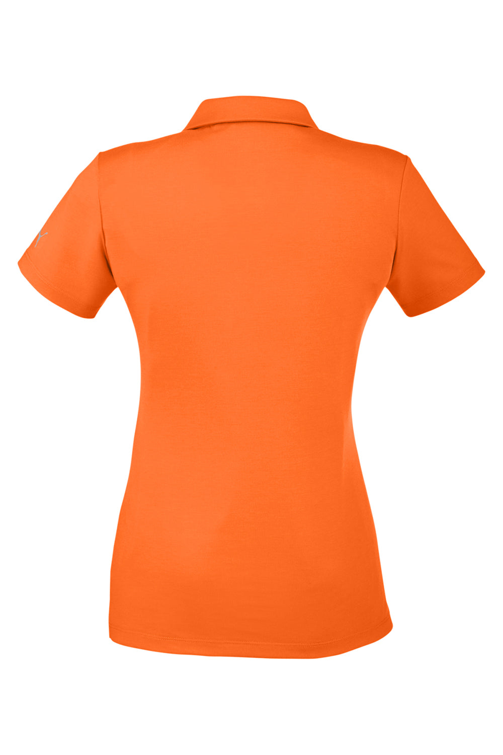 Puma 596921 Womens Fusion Performance Moisture Wicking Short Sleeve Polo Shirt Vibrant Orange Flat Back