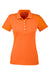 Puma 596921 Womens Fusion Performance Moisture Wicking Short Sleeve Polo Shirt Vibrant Orange Flat Front