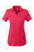 Puma 597695 Womens Cloudspun Free Moisture Wicking Short Sleeve Polo Shirt Heather Teaberry Red Flat Front