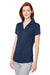 Puma 597695 Womens Cloudspun Free Moisture Wicking Short Sleeve Polo Shirt Heather Navy Blue Model 3q