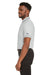 Puma 599117 Mens Cloudspun Monarch Moisture Wicking Short Sleeve Polo Shirt Heather High Rise Grey/Navy Blue Model Side