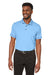 Puma 599117 Mens Cloudspun Monarch Moisture Wicking Short Sleeve Polo Shirt Heather Placid Blue/Navy Blue Model Front